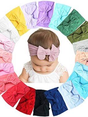20PCS Baby Girls Headbands Nylon Hair Bows Newborn Toddler Infant Hair Accessori